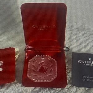 Vtg Waterford Crystal 12 Days of Christmas "9 Ladies Dancing" Crystal Ornament